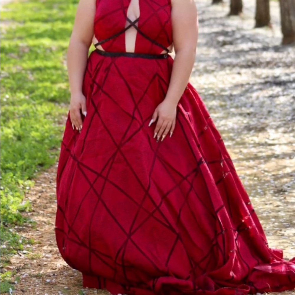 Big beautiful burgundy red ball gown